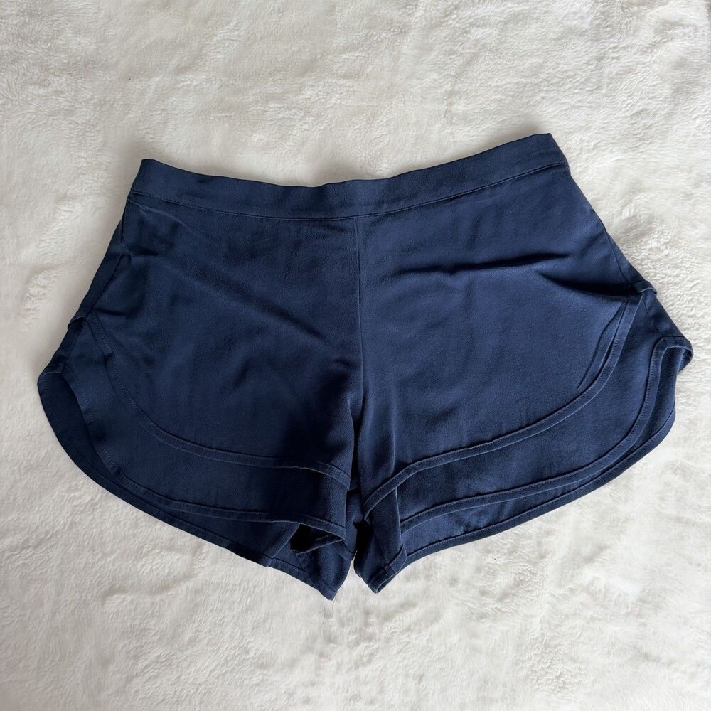 Merritt Charles 100% Silk Blue Shorts Womens Xs/s